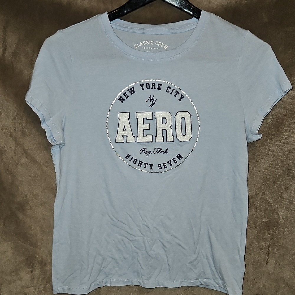 EUC Aeropostale Classic Crew Tee in Soft Blue